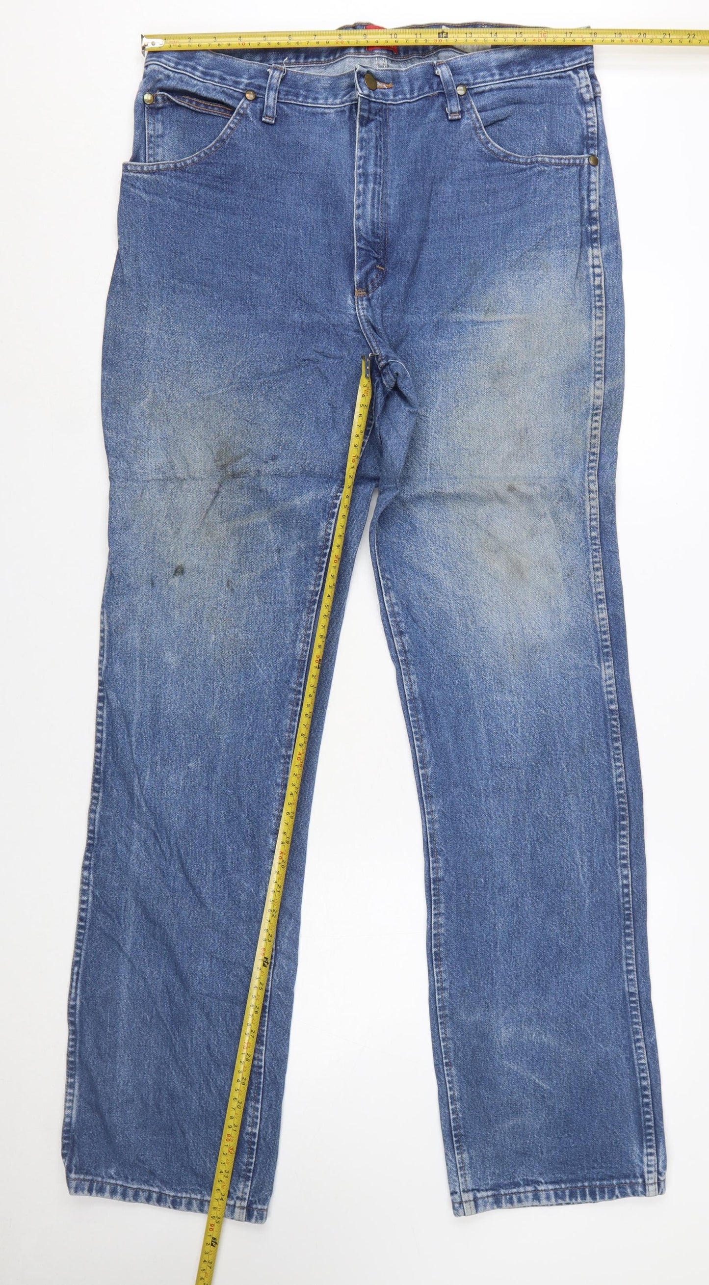 Wrangler Men's Blue 36x36 Slim Fit Straight Leg Denim Jeans