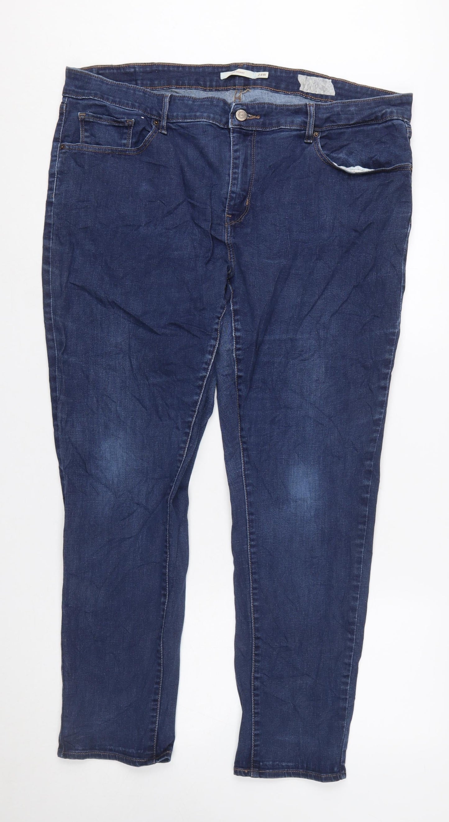 Levi's Women's Blue 711 Skinny Jeans Size 24W Plus Denim Mid Rise