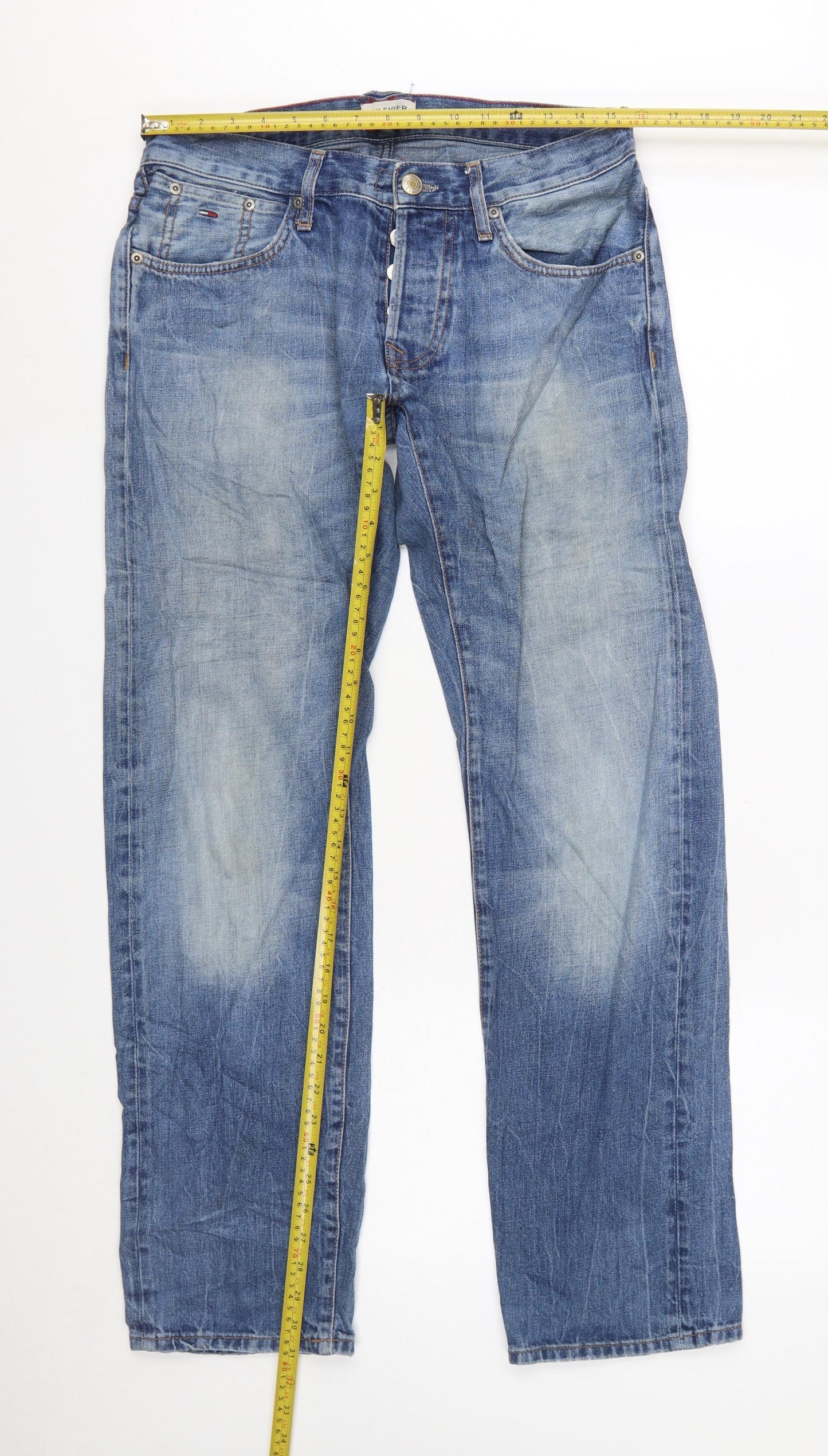 Tommy Hilfiger Men's Blue Straight Fit Denim Jeans 30W 32L