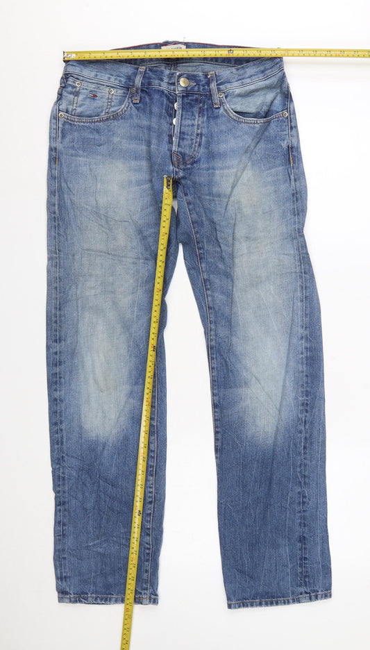 Tommy Hilfiger Men's Blue Straight Fit Denim Jeans 30W 32L