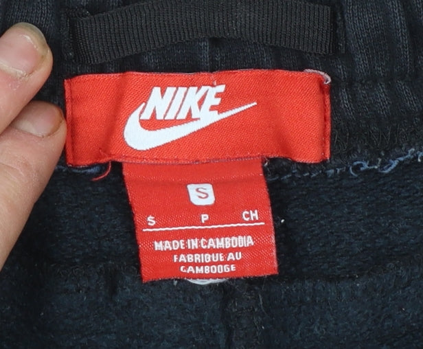 Nike Men's Black Jogger Sweatpants S Elastic Waist Fleece