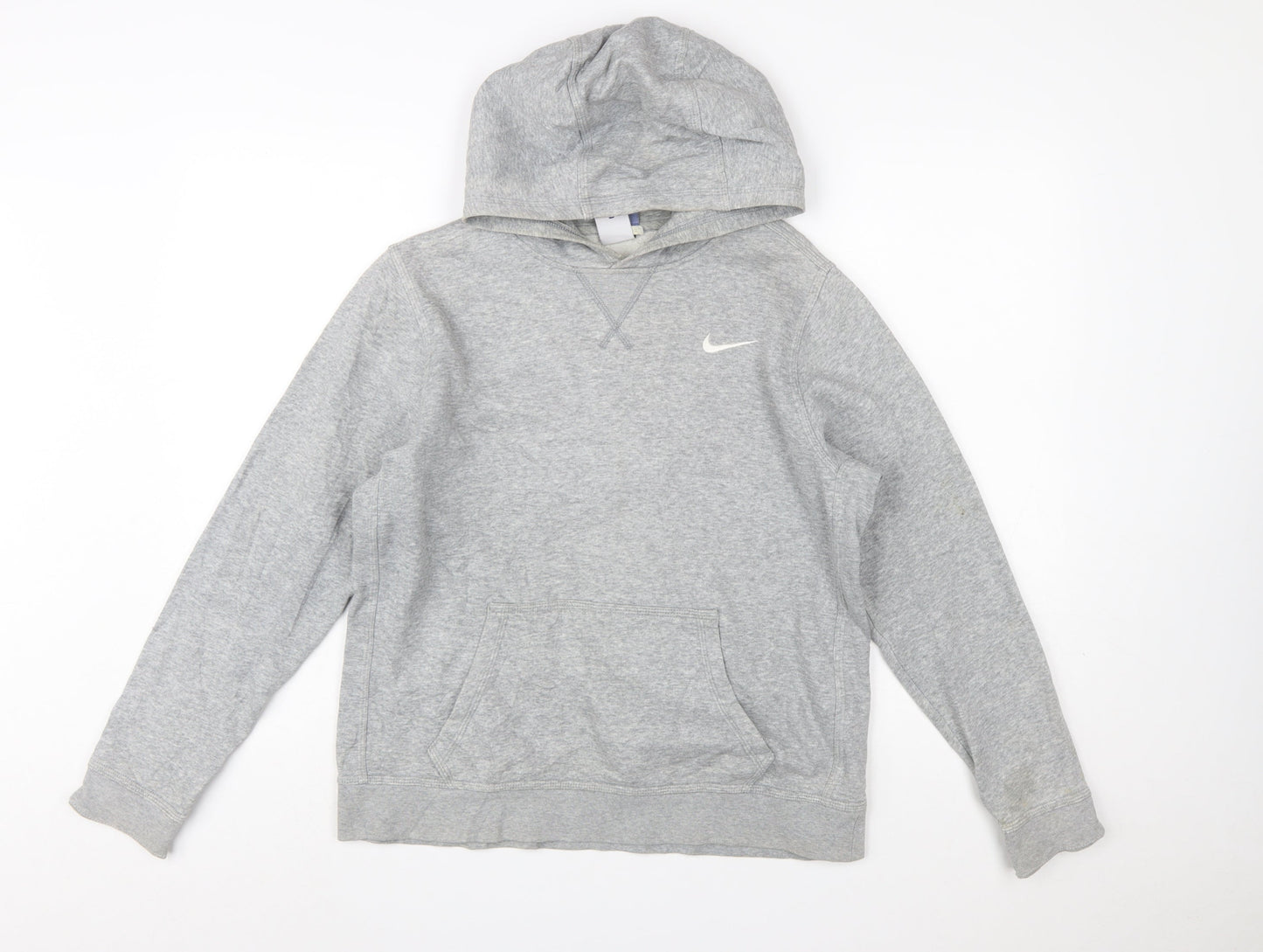 Nike Boys Grey Pullover Hoodie XL 13-15 Years Cotton Blend Casual