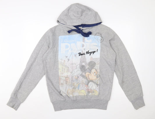 Disneyland Paris Womens Grey Small Pullover Hoodie Mickey Graphic