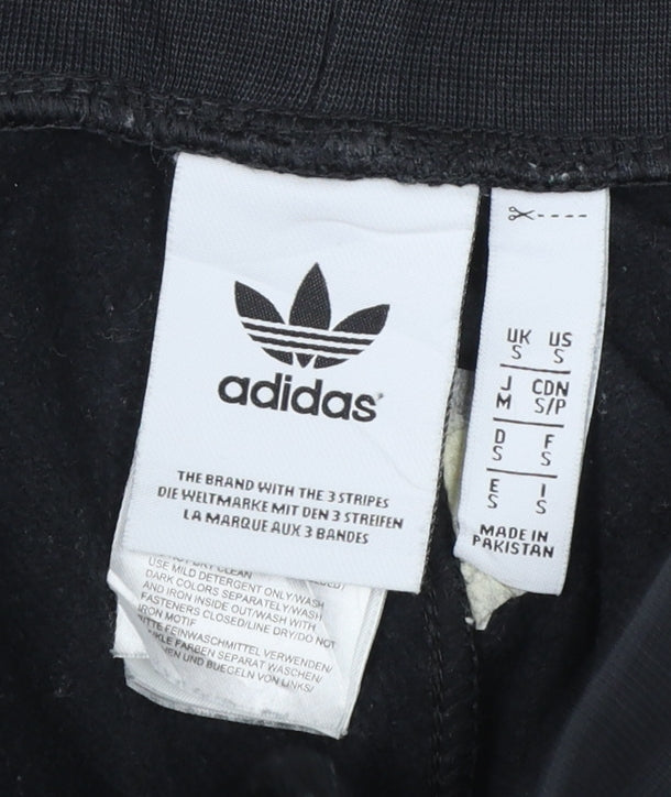 Adidas Women's Black Jogger Trousers Size S Cotton Blend