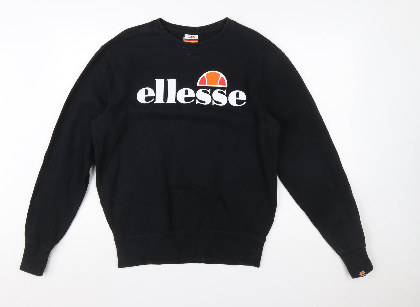 Ellesse Men's Black Pullover Sweatshirt Medium Logo Crew Neck