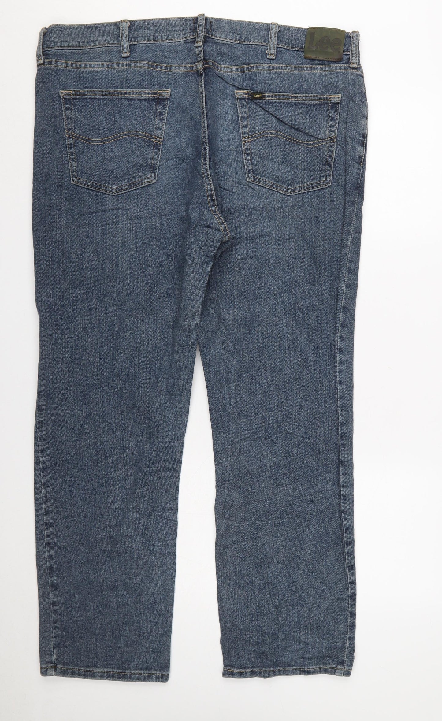 Lee Men's Blue Regular Fit Straight Denim Jeans 40x30