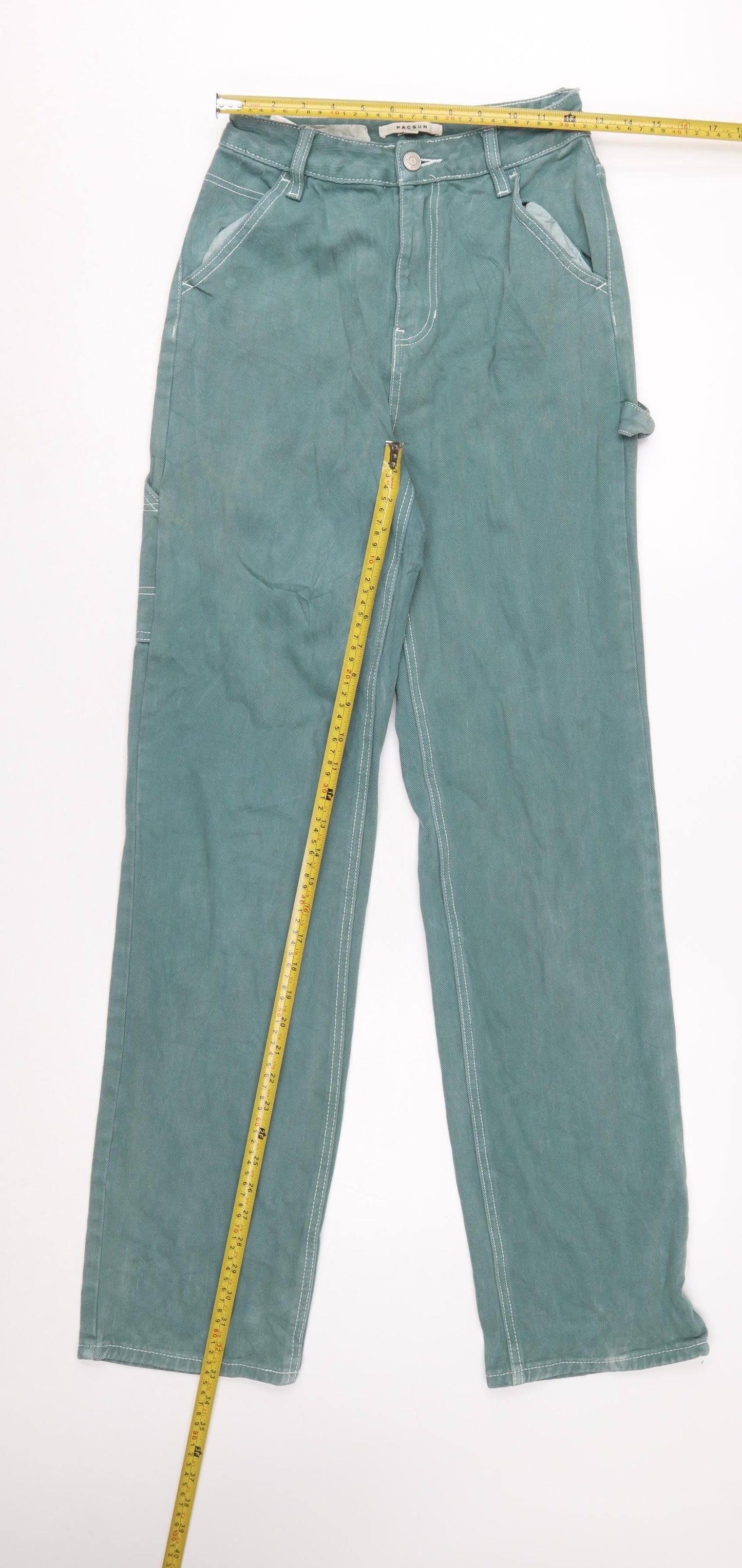 PACSUN Women’s Green Relaxed Straight Cotton Jeans Size 25