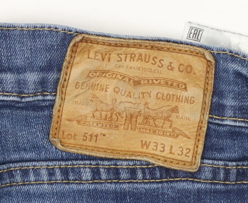 Levi's Men’s Blue 511 Slim Fit Straight Denim Jeans W33 L32