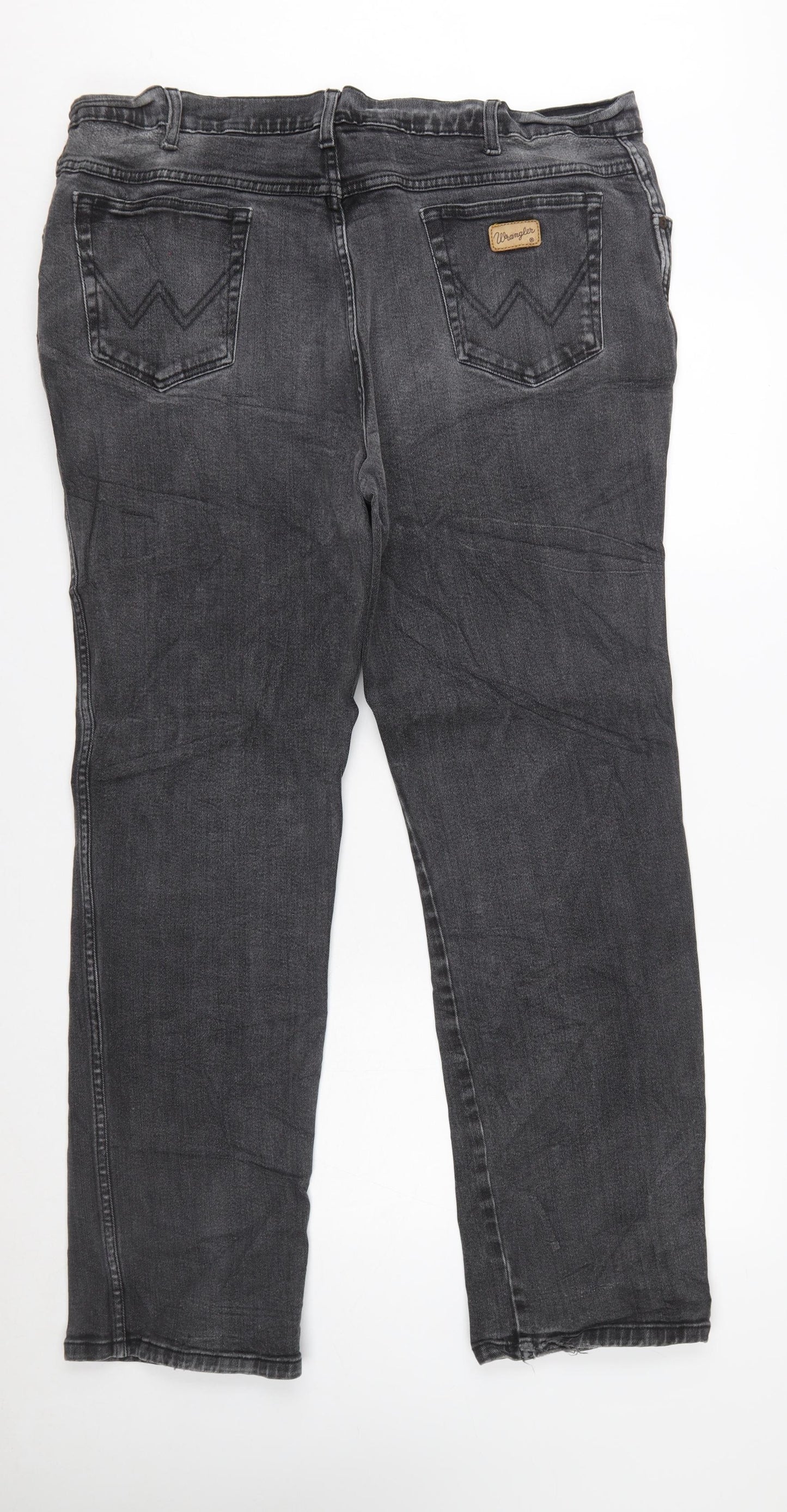 Wrangler Men's Black Jeans W44 L34 Texas Stretch Denim Straight Fit