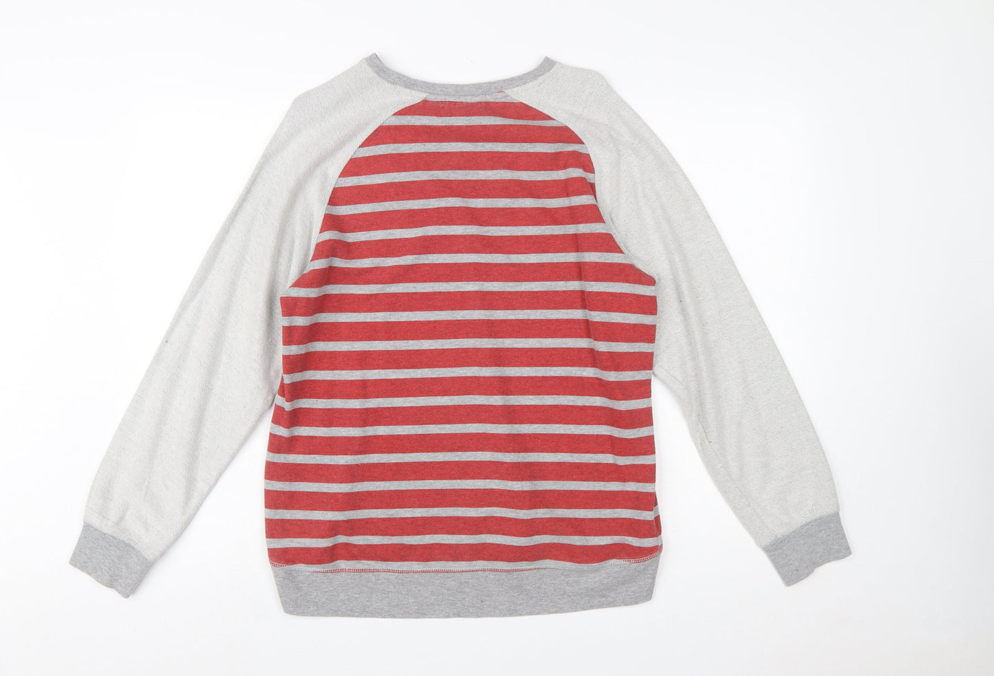Nike Boys Red Grey Striped Pullover Sweatshirt XL 13-15 Years