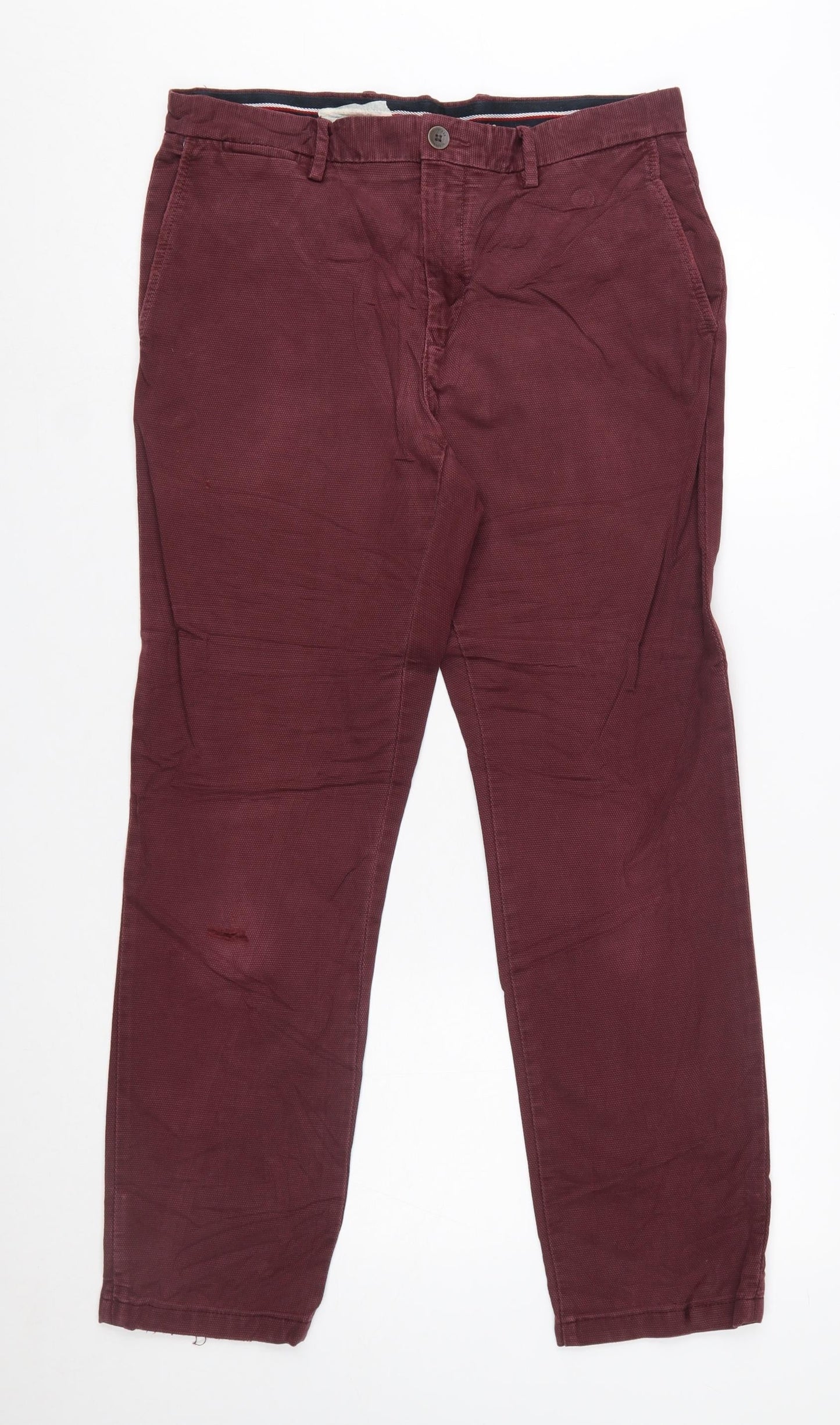 Tommy Hilfiger Men's Red 32x32 Chino Trousers Cotton Stretch