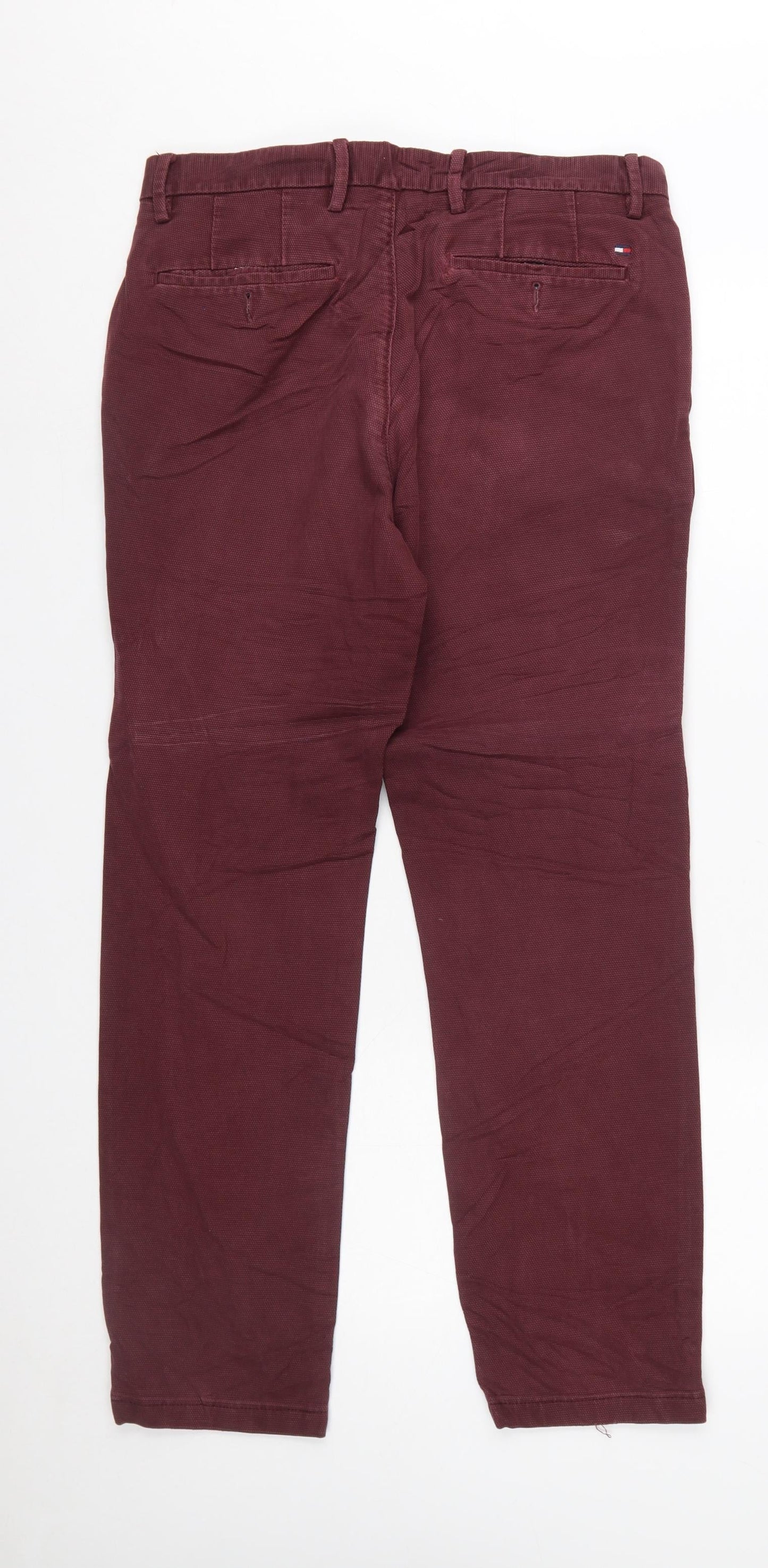 Tommy Hilfiger Men's Red 32x32 Chino Trousers Cotton Stretch