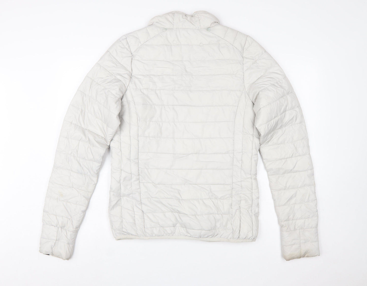 Ellesse Women White Puffer Jacket Size 10 Quilted Lightweight Zip