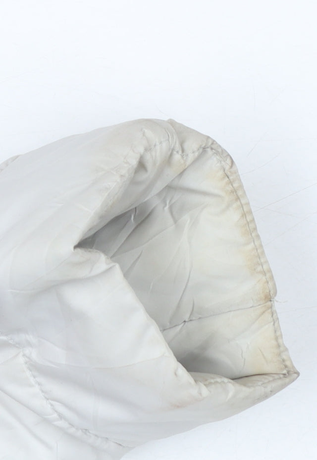 Ellesse Women White Puffer Jacket Size 10 Quilted Lightweight Zip