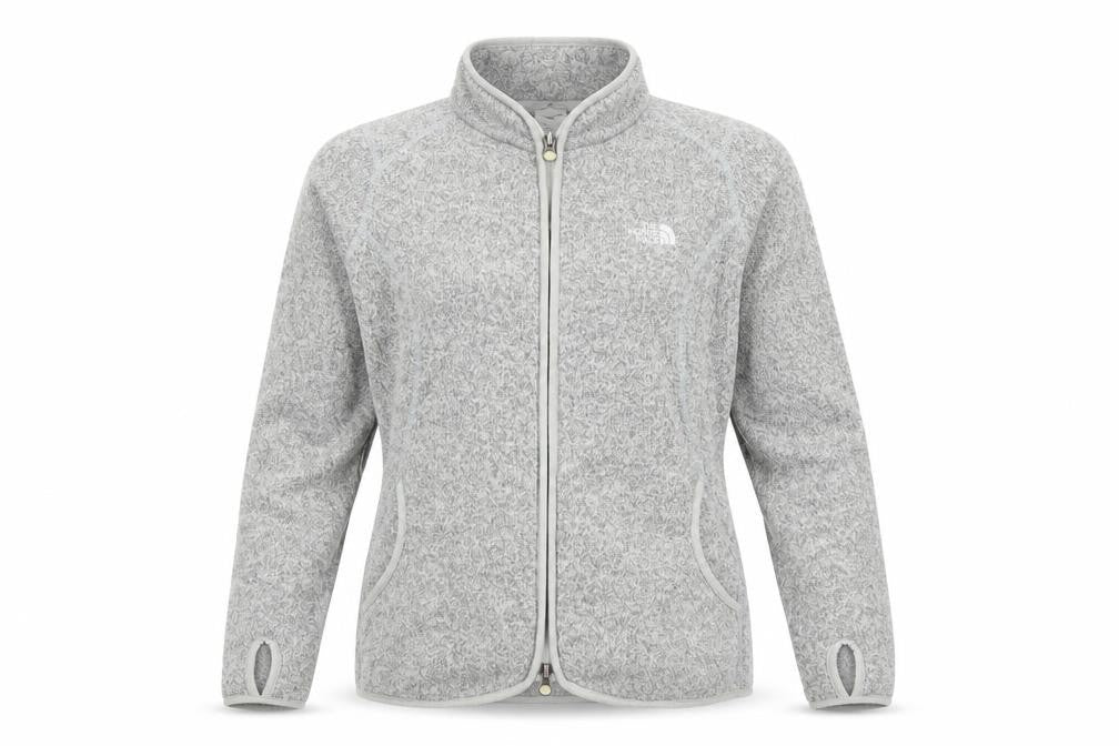 The North Face Womens Grey Fleece Full Zip Jacket Size M