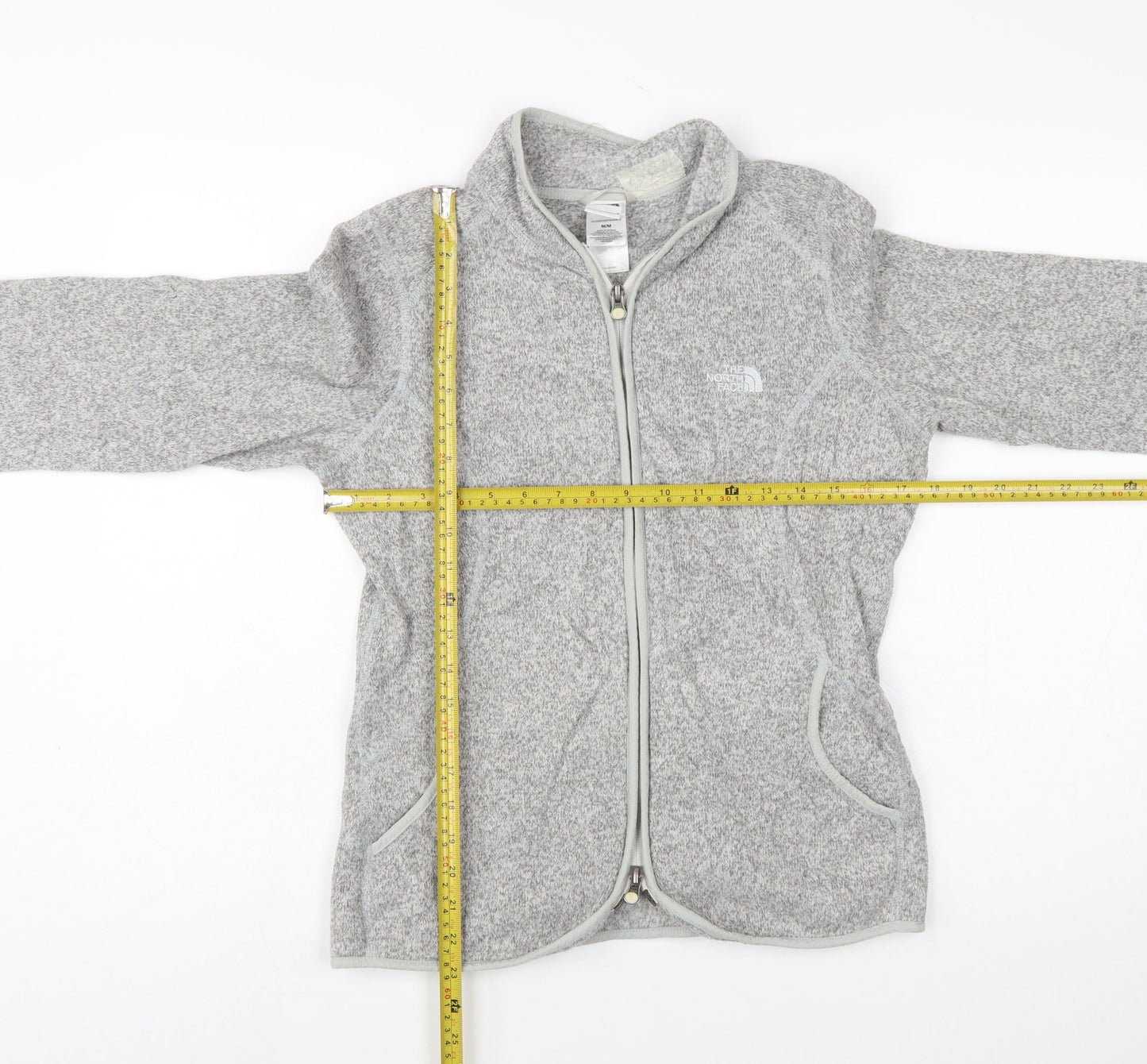 The North Face Womens Grey Fleece Full Zip Jacket Size M
