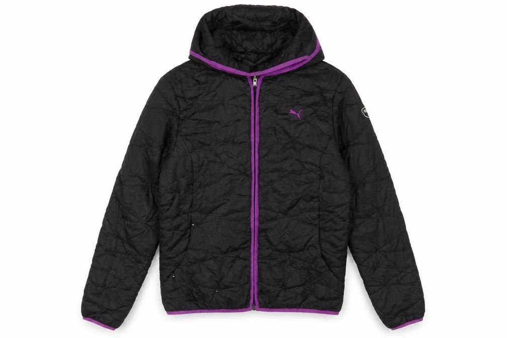 Puma Womens Black Size 12 Hooded Puffer Jacket