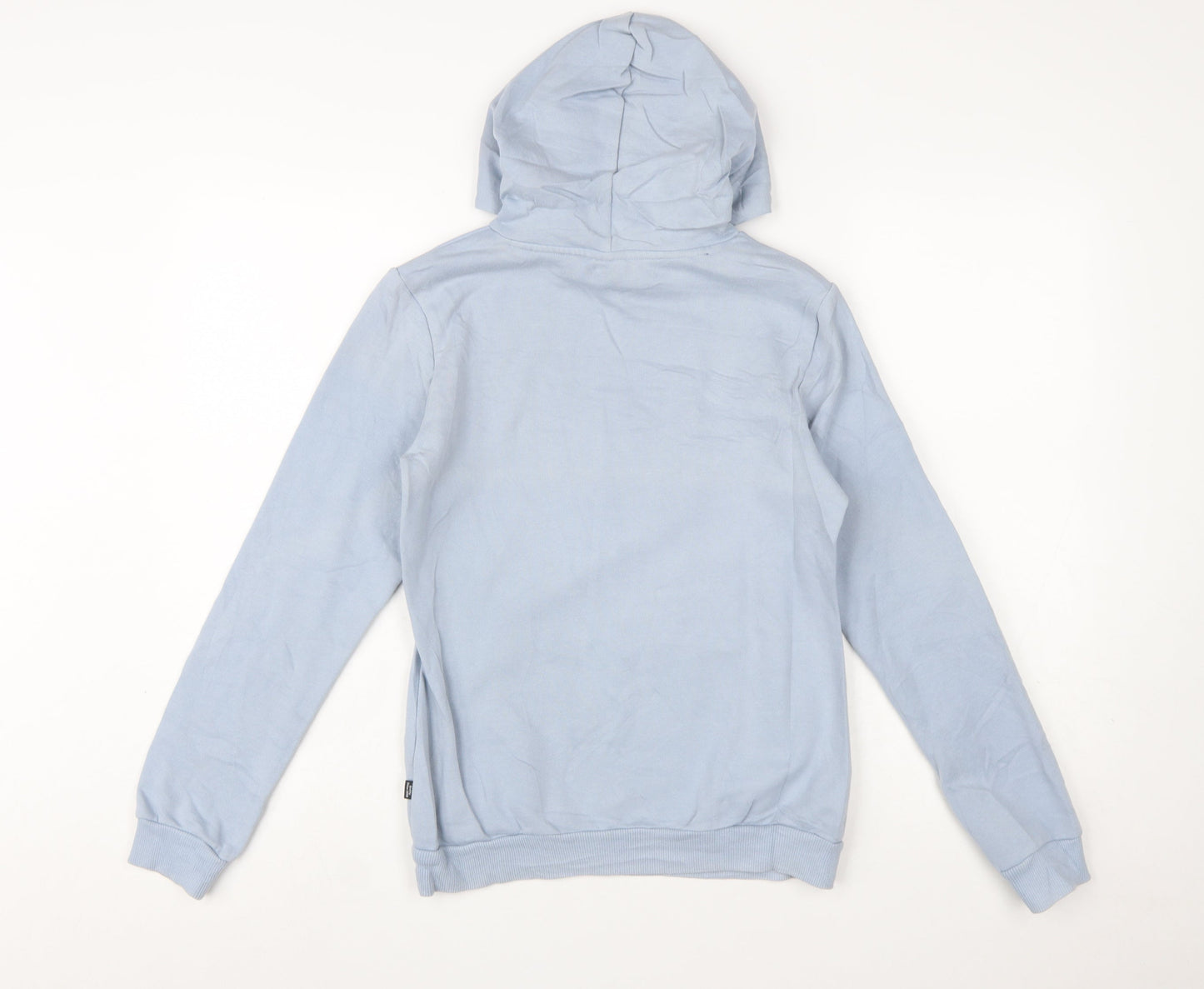 Puma Girls Blue Pullover Hoodie 13-14 Years Logo Print Cotton Blend