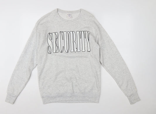 Delta USA Grey SECURITY Print Womens Medium Pullover Sweatshirt