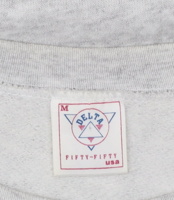 Delta USA Grey SECURITY Print Womens Medium Pullover Sweatshirt