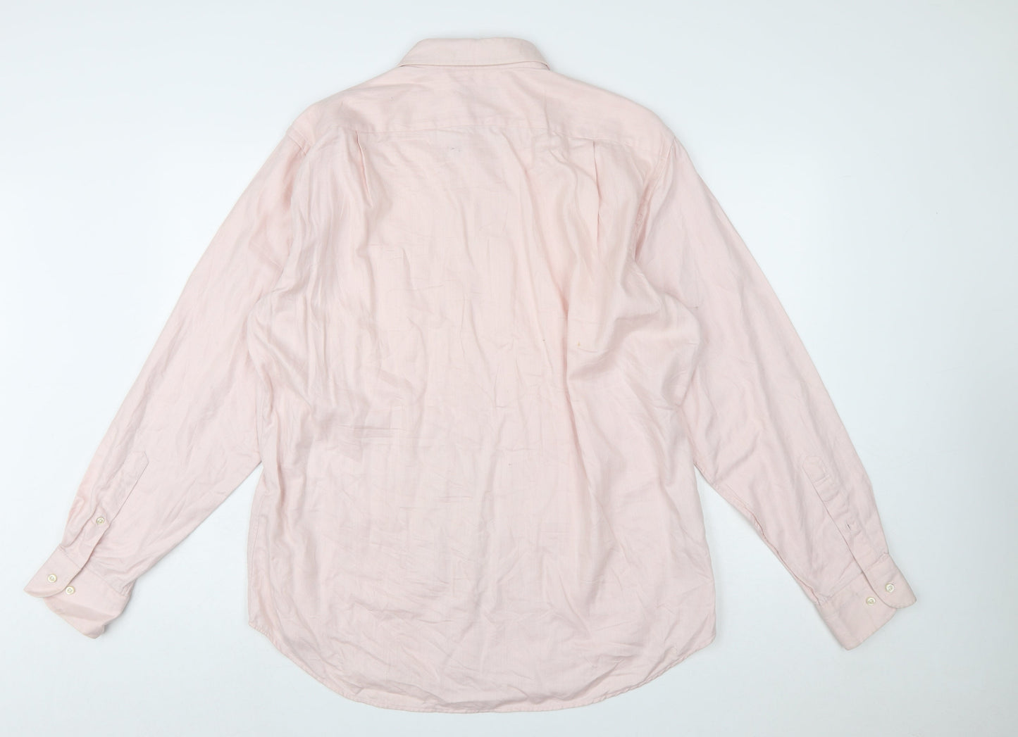 Hugo Boss Men's Pink 100% Cotton Long Sleeve Regular Fit Shirt 17 43
