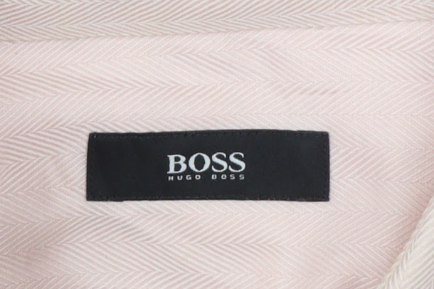 Hugo Boss Men's Pink 100% Cotton Long Sleeve Regular Fit Shirt 17 43