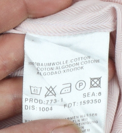 Hugo Boss Men's Pink 100% Cotton Long Sleeve Regular Fit Shirt 17 43