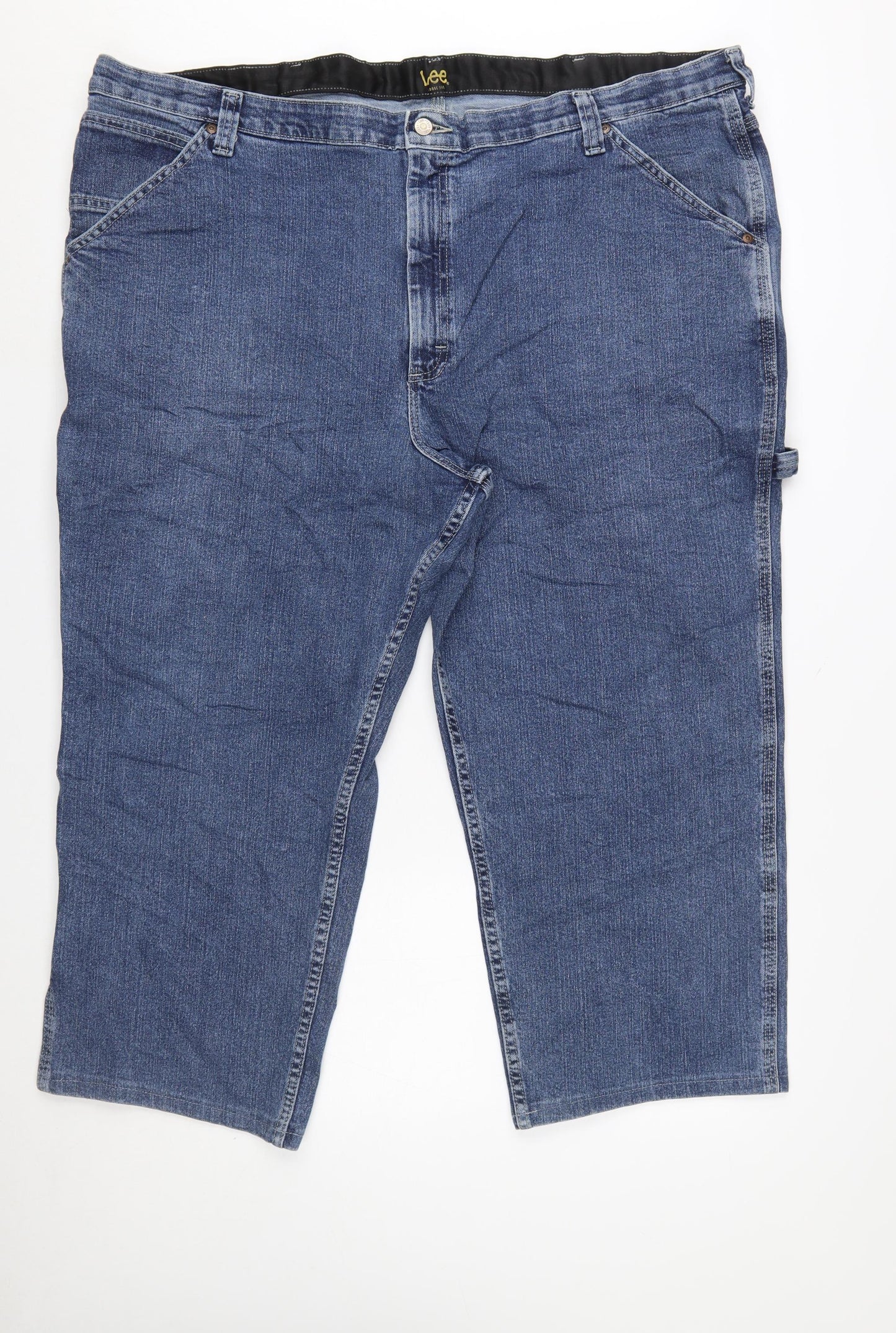 Lee Men's Blue Denim Loose Fit Straight Jeans 48x29