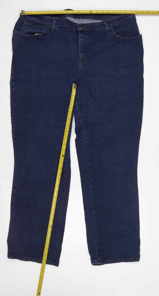 Lee Women Blue Relaxed Fit Straight Jeans Size 16