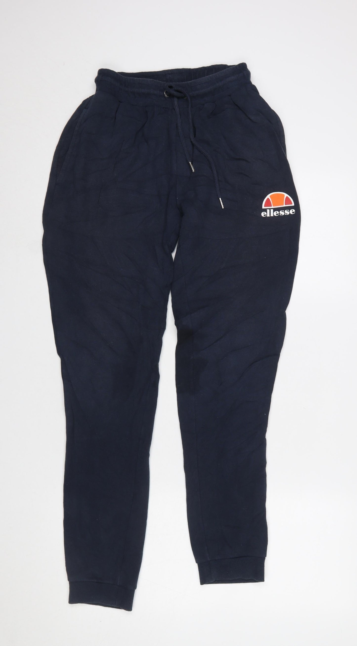 Ellesse Men Navy Blue Small Jogger Sweatpants with Logo and Pockets