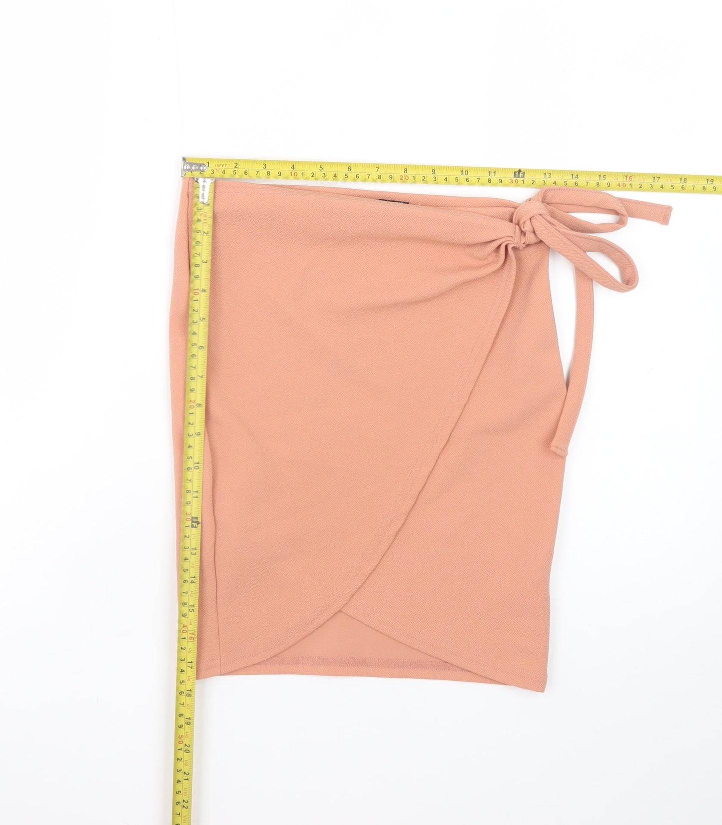 Boohoo Womens Beige Wrap Short Skirt Size 8 High Rise