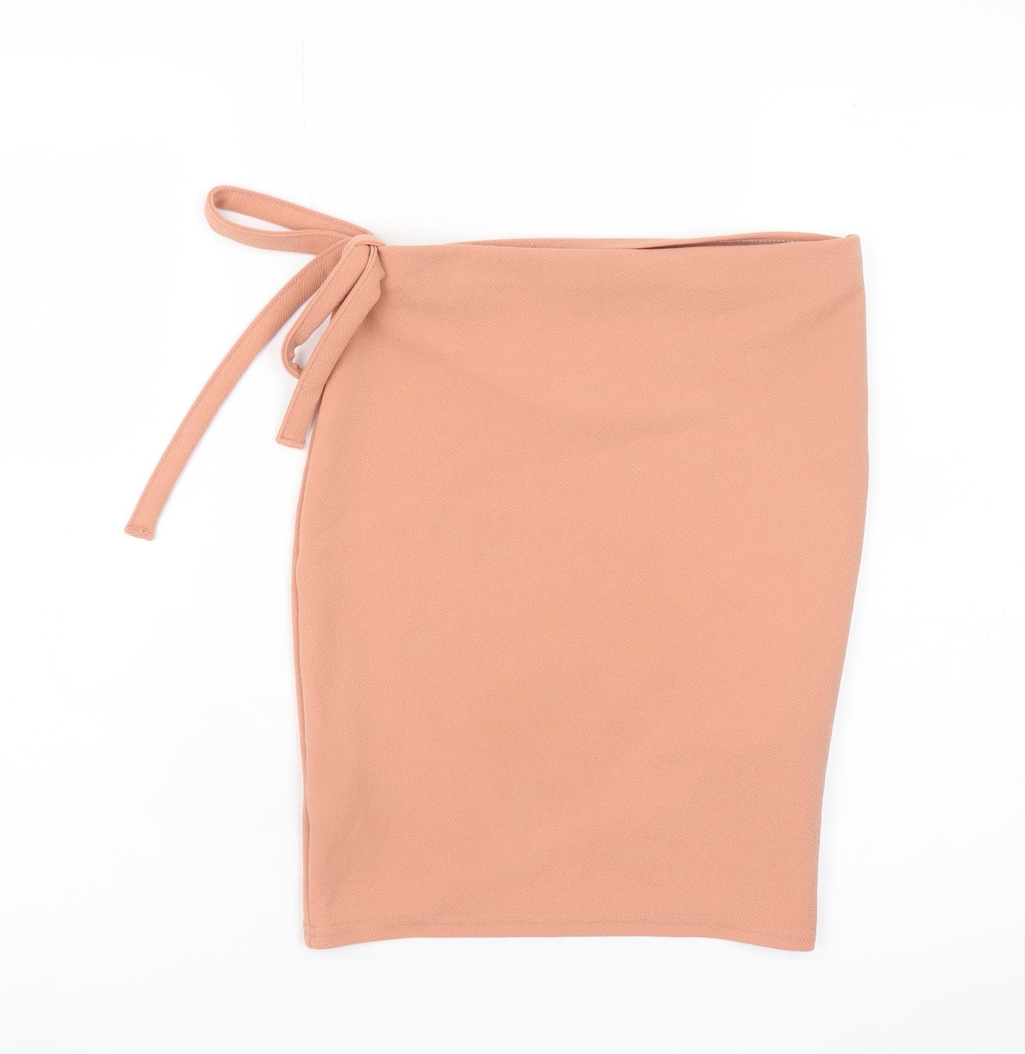 Boohoo Womens Beige Wrap Short Skirt Size 8 High Rise