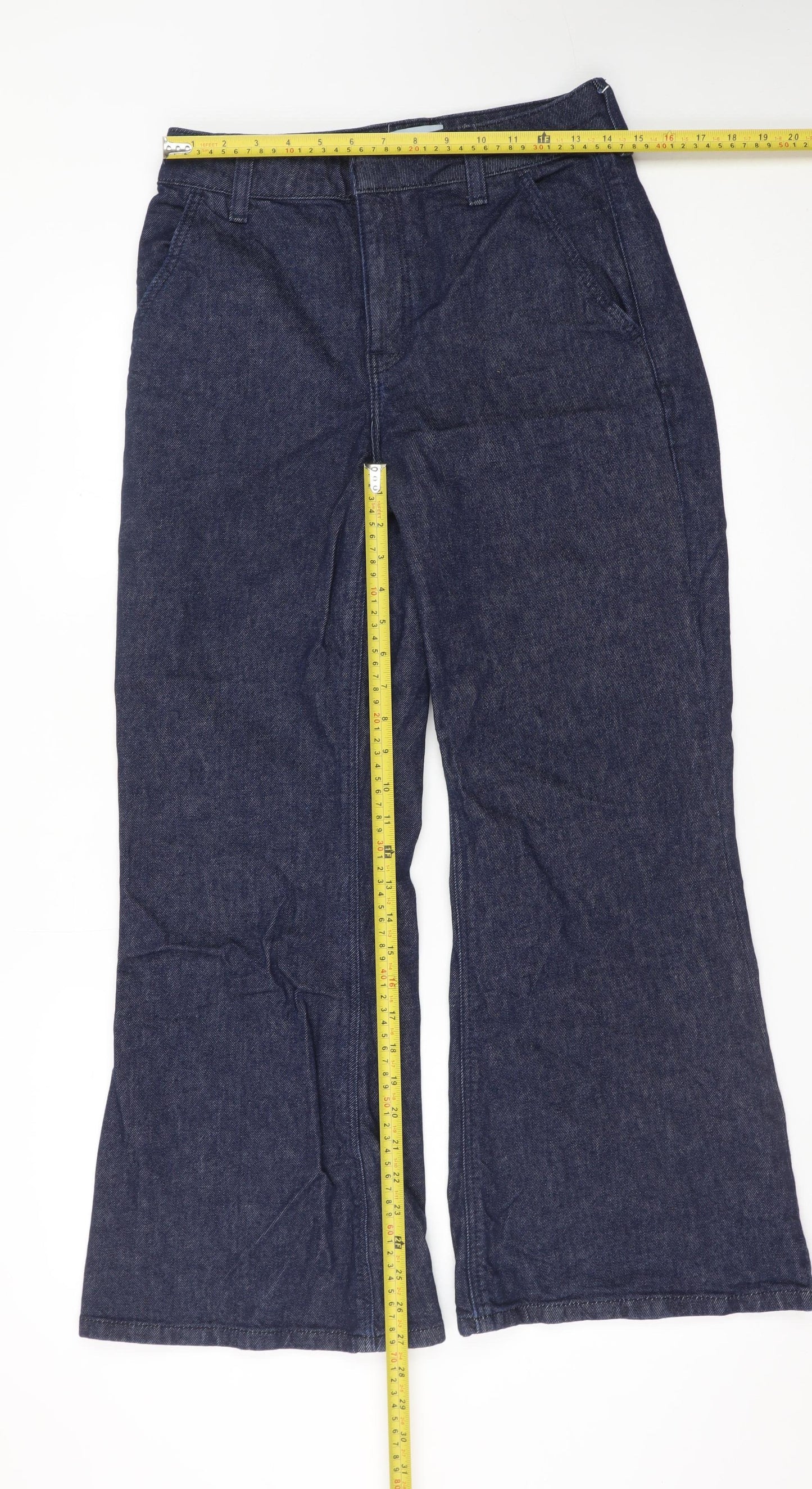 River Island Women’s Blue Wide-Leg Denim Jeans Size 10
