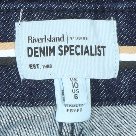 River Island Women’s Blue Wide-Leg Denim Jeans Size 10