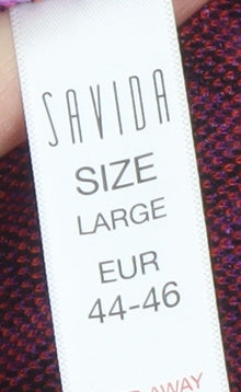 Savida Womens Purple Geometric Tunic Blouse Size 16