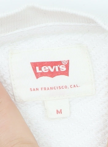 Levi's Men's White Logo Pullover Sweatshirt Medium Regular Fit