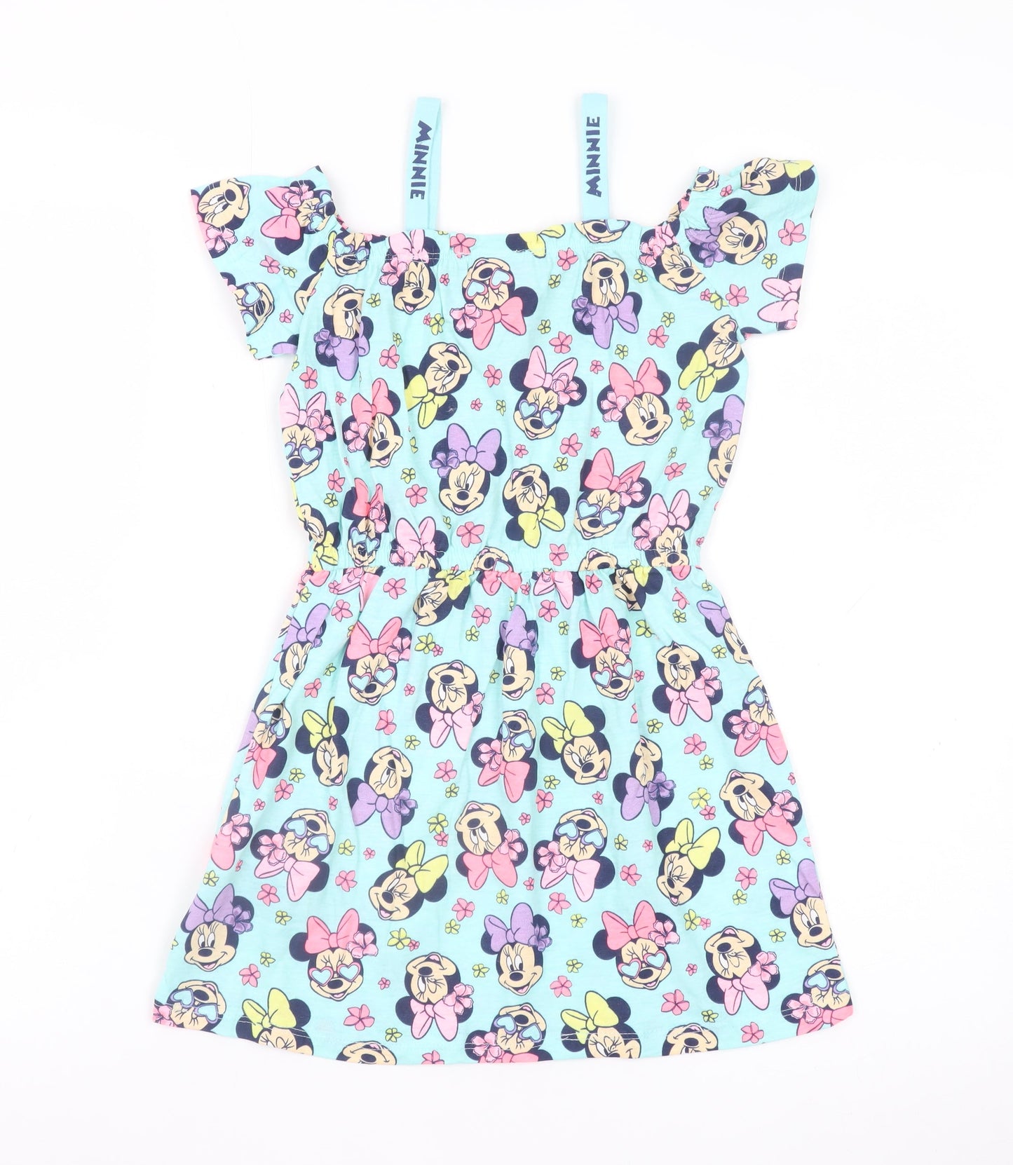 Disney Girls Blue Minnie Mouse Fit & Flare Dress 4 Years