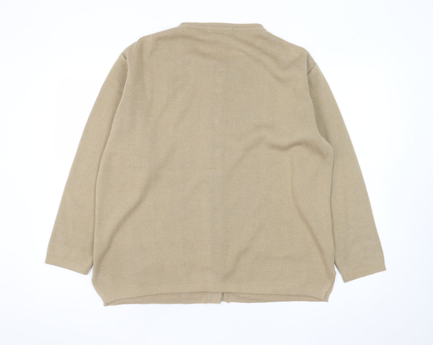 Reflect Collection Women Beige Embroidered Button Cardigan S/M