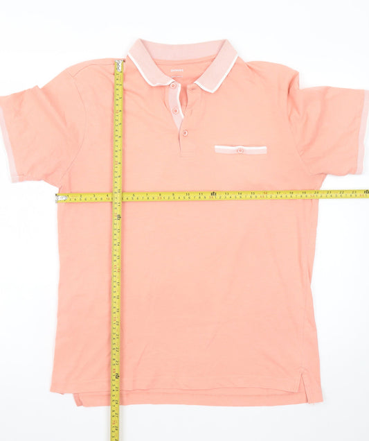 Dunnes Men's Pink Regular Fit Short Sleeve Polo Shirt M