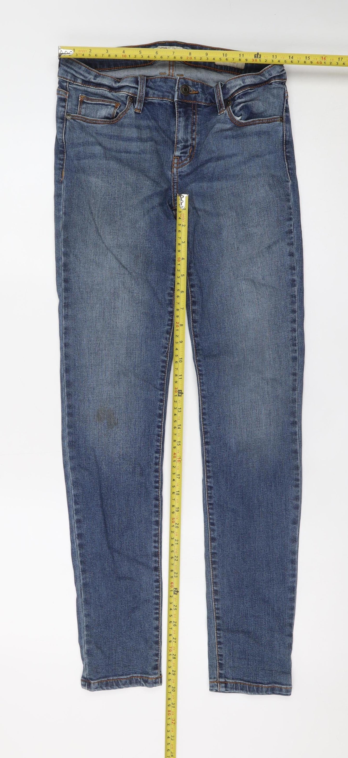 Eunina Womens Blue Skinny Jeans Size 7 Stretch Denim Mid Rise