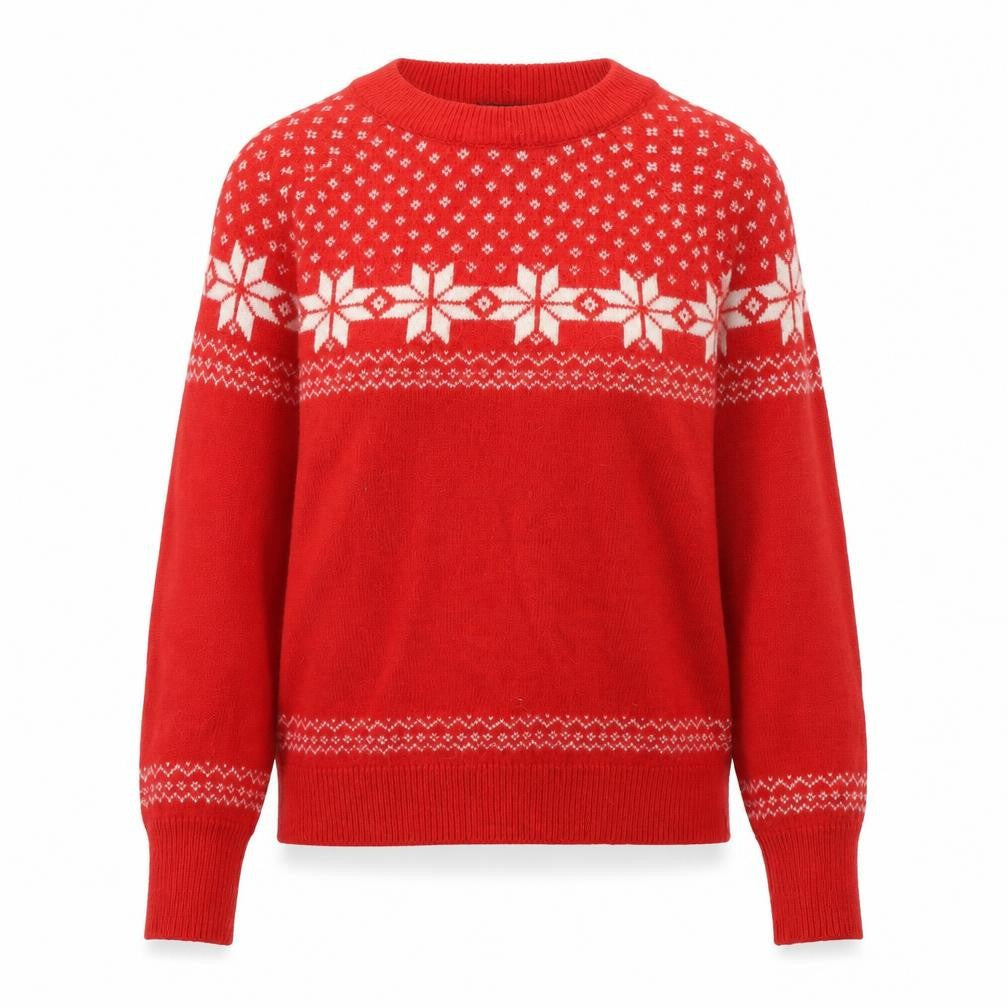 H&M Women Red Fair Isle Alpaca Blend Winter Jumper XS