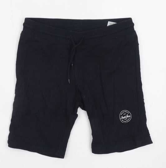 Jack & Jones Teens Black Sweat Shorts Regular Fit Drawstring Waist
