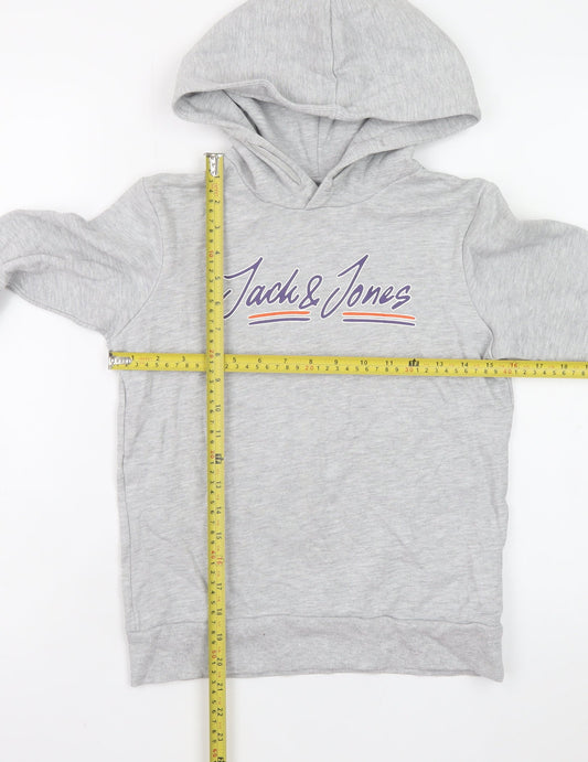 Jack & Jones Boys Grey Hoodie 152cm Cotton Blend Pullover