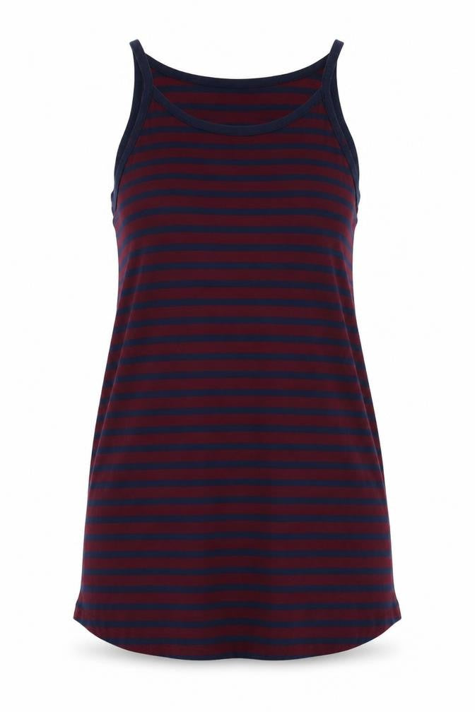Bluenotes Women's Multicoloured Striped Tank Top S Jersey Cotton