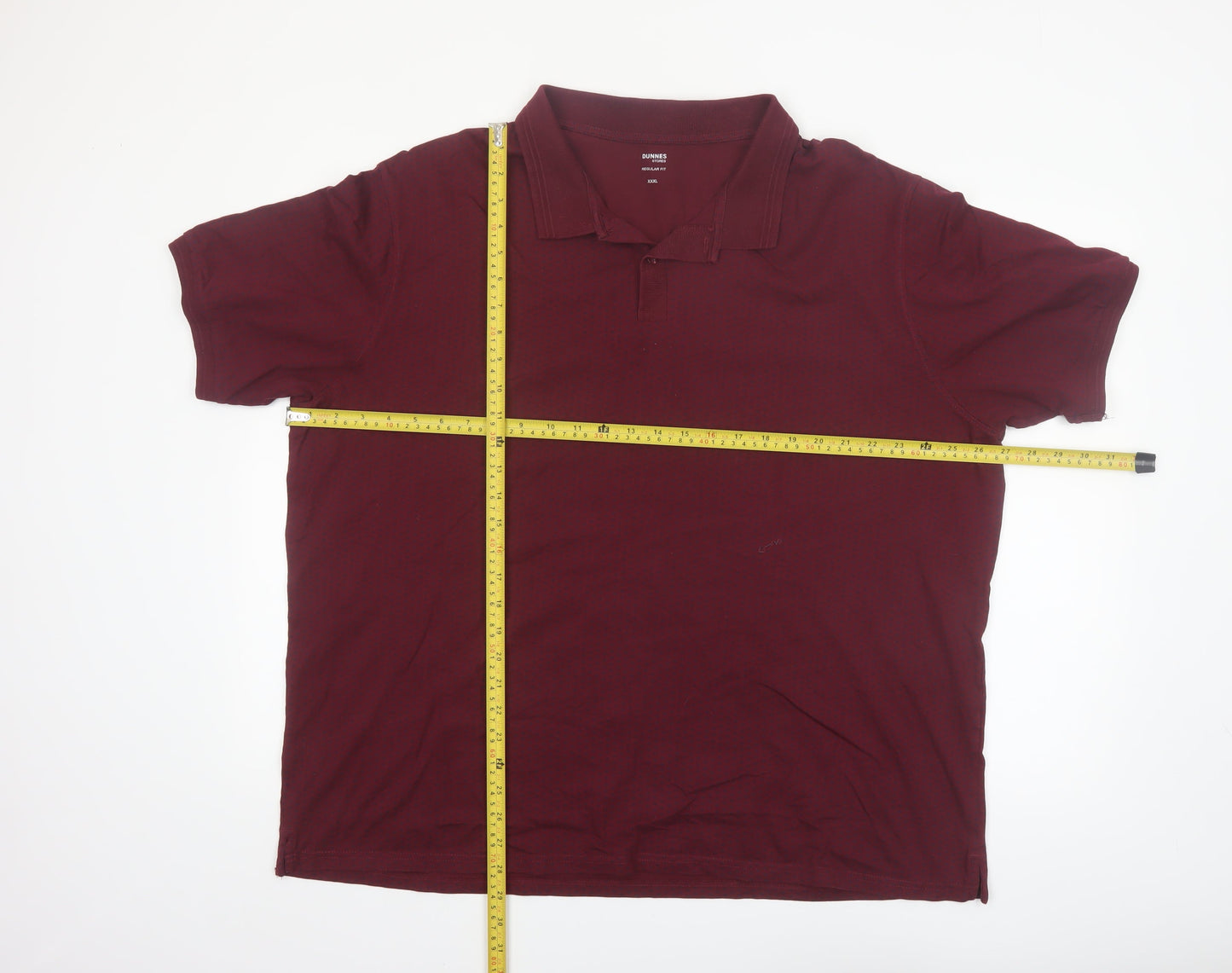 Dunnes Stores Men's Red 3XL Regular Fit Cotton Polo Shirt