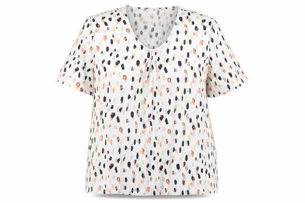 Gollehaug Women’s Multicoloured Short Sleeve V-Neck Blouse Size 16