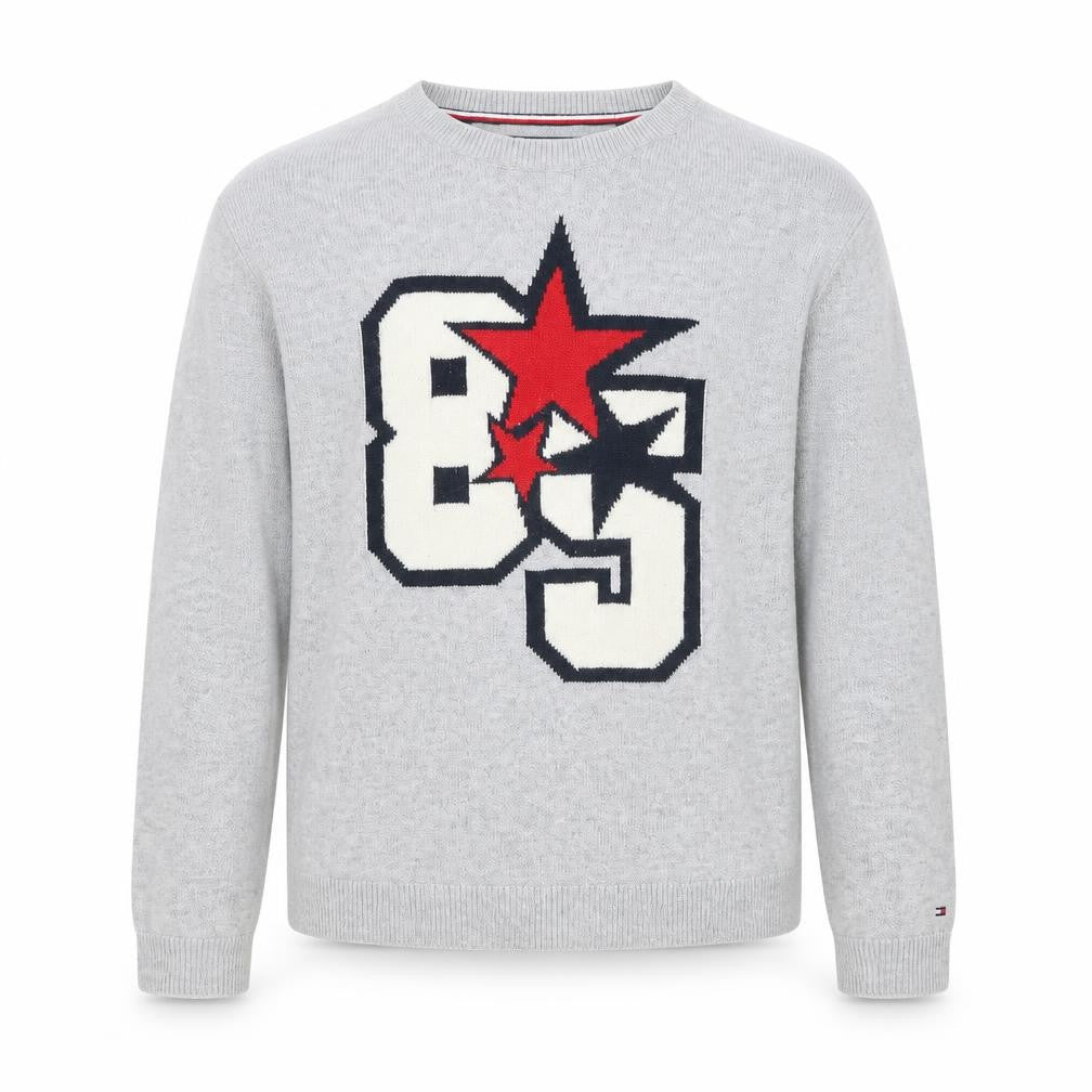 Tommy Hilfiger Boys Grey Graphic Knit Jumper Size 140 (10 Years)