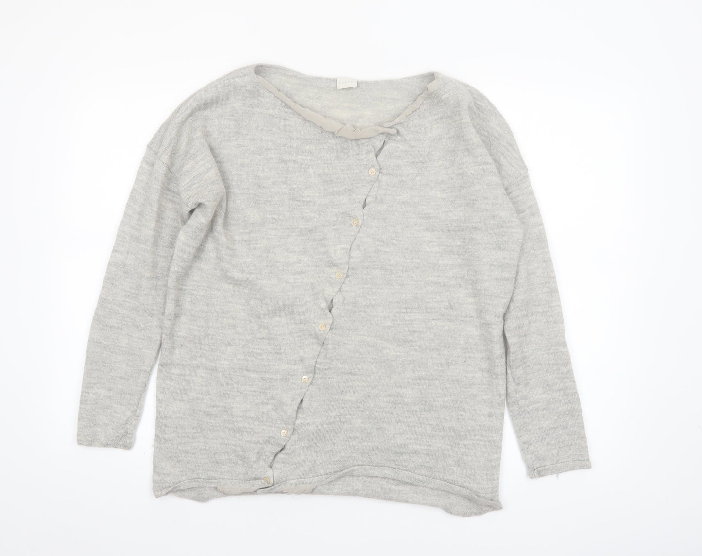 Poetry Women Grey Alpaca Silk Long Sleeve Cardigan UK 12