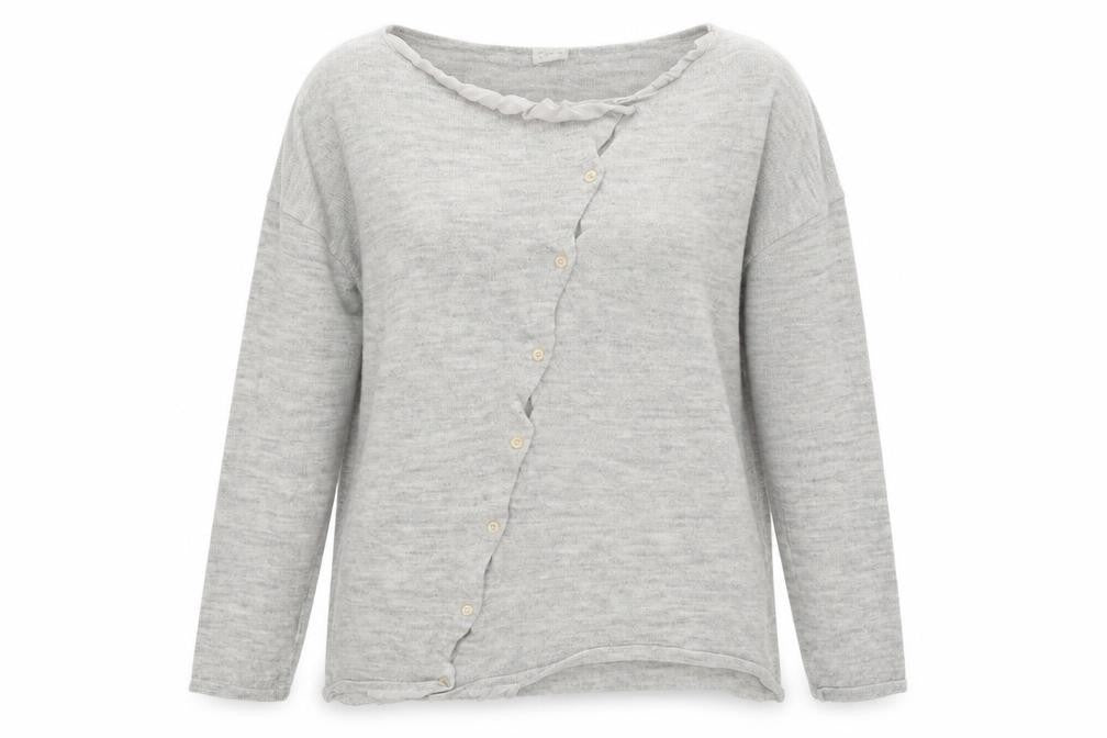 Poetry Women Grey Alpaca Silk Long Sleeve Cardigan UK 12