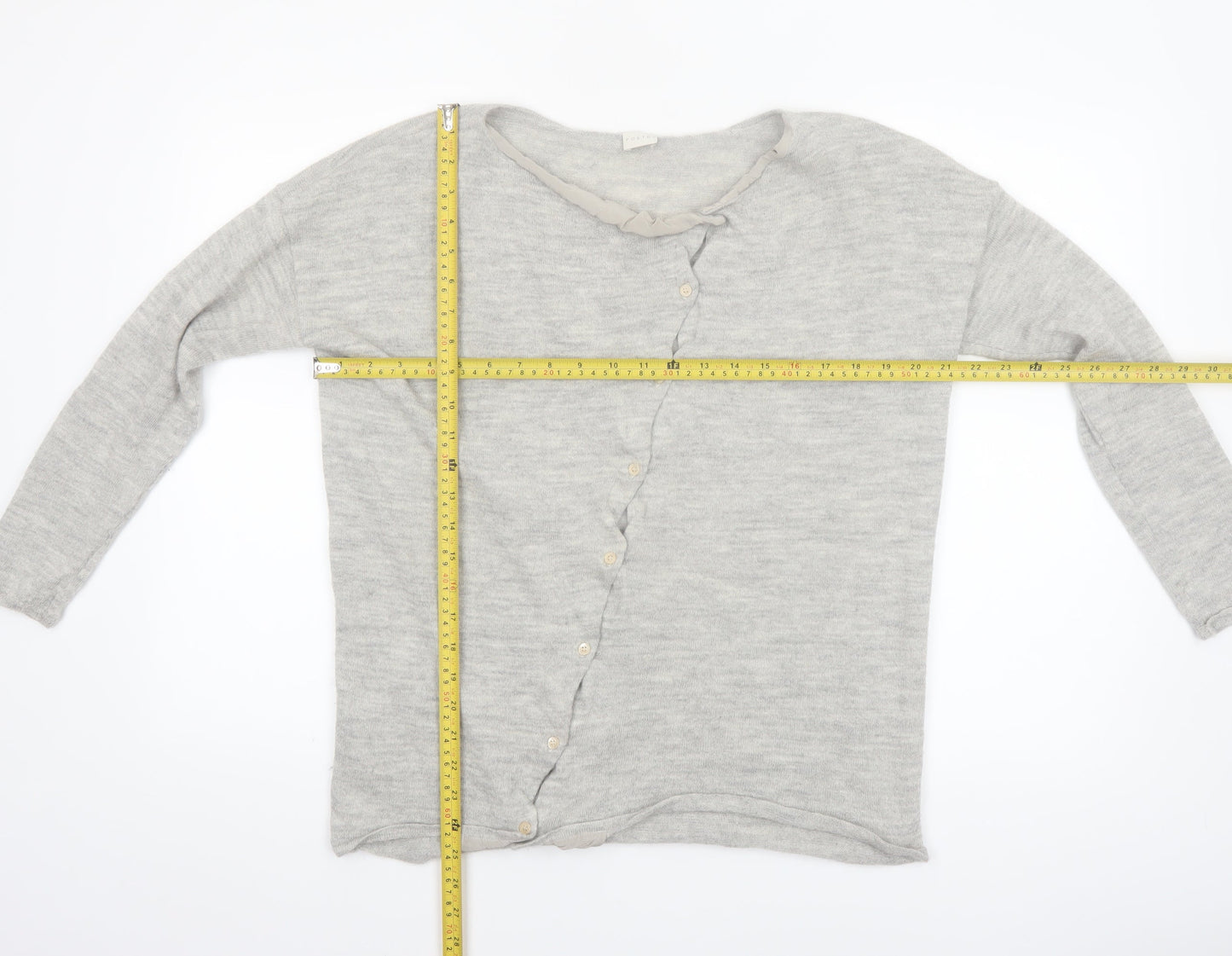 Poetry Women Grey Alpaca Silk Long Sleeve Cardigan UK 12